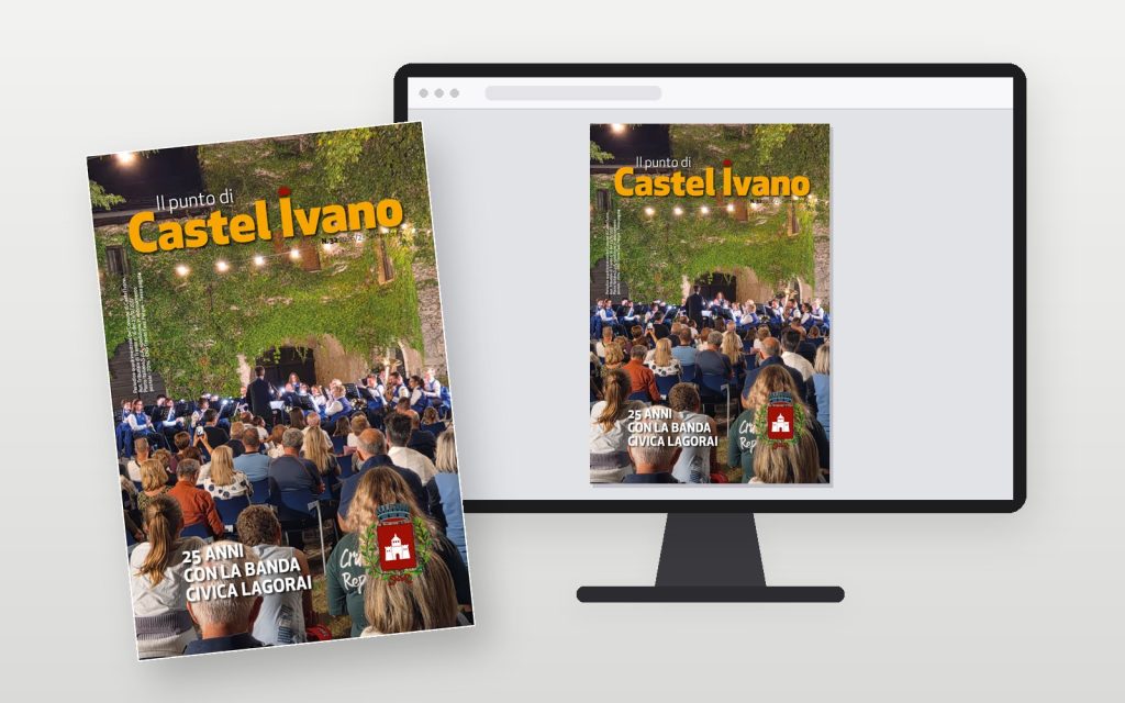 Il notiziario comunale Il punto di Castel Ivano, in versione stampata e in PDF accessibile sullo schermo di un computer